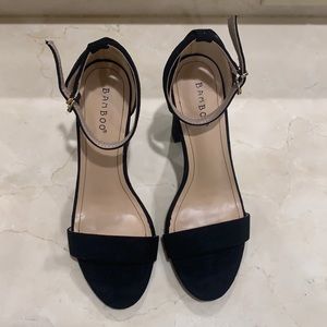 4” Black Open-Toed Heels